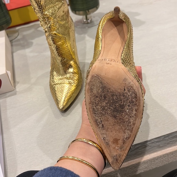 Gold Alexandre Birman heel booties - Picture 5 of 6